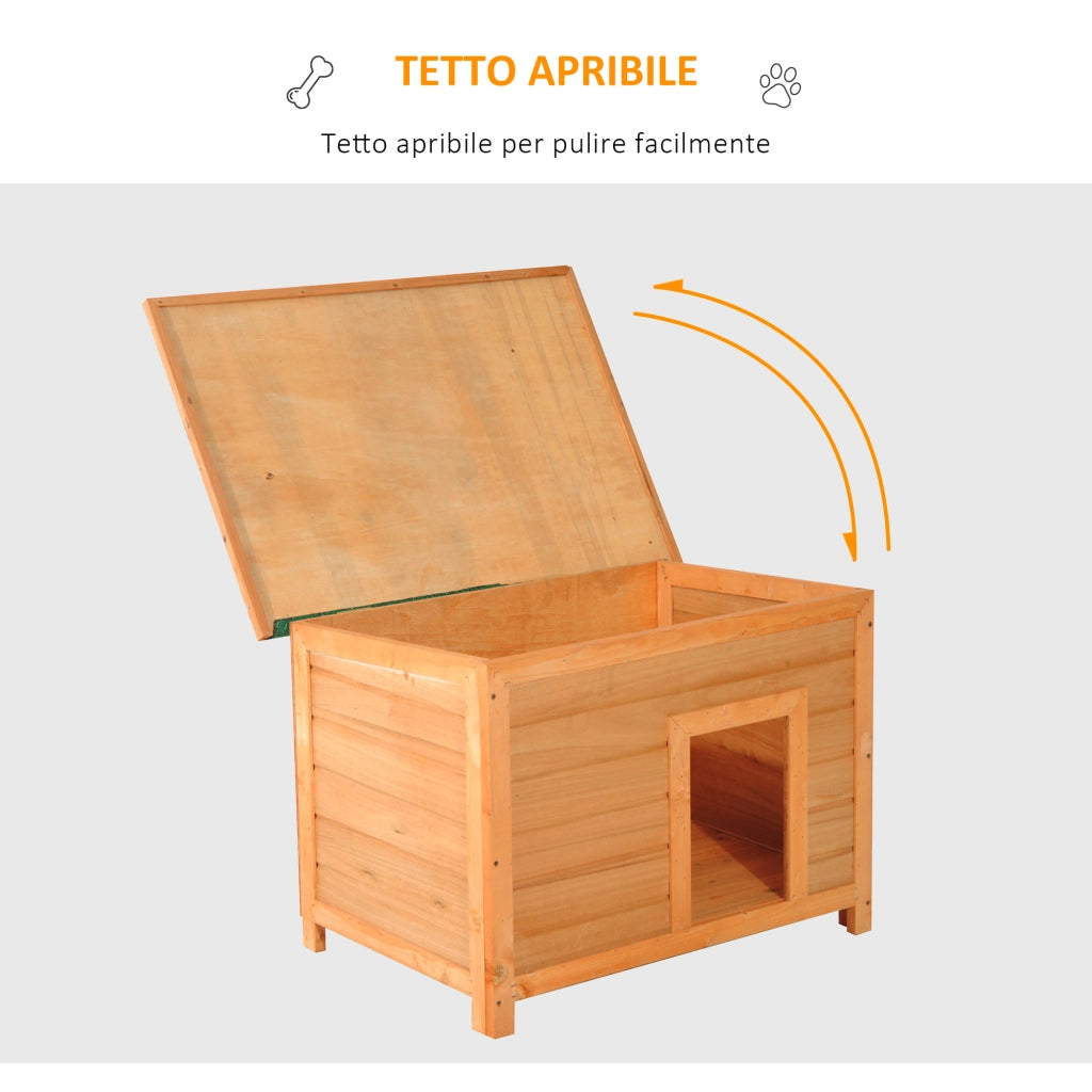 EasyComfort Cuccia per Cani Impermeabile da Esterno in Legno di Abete, 82 x 58 x 58cm