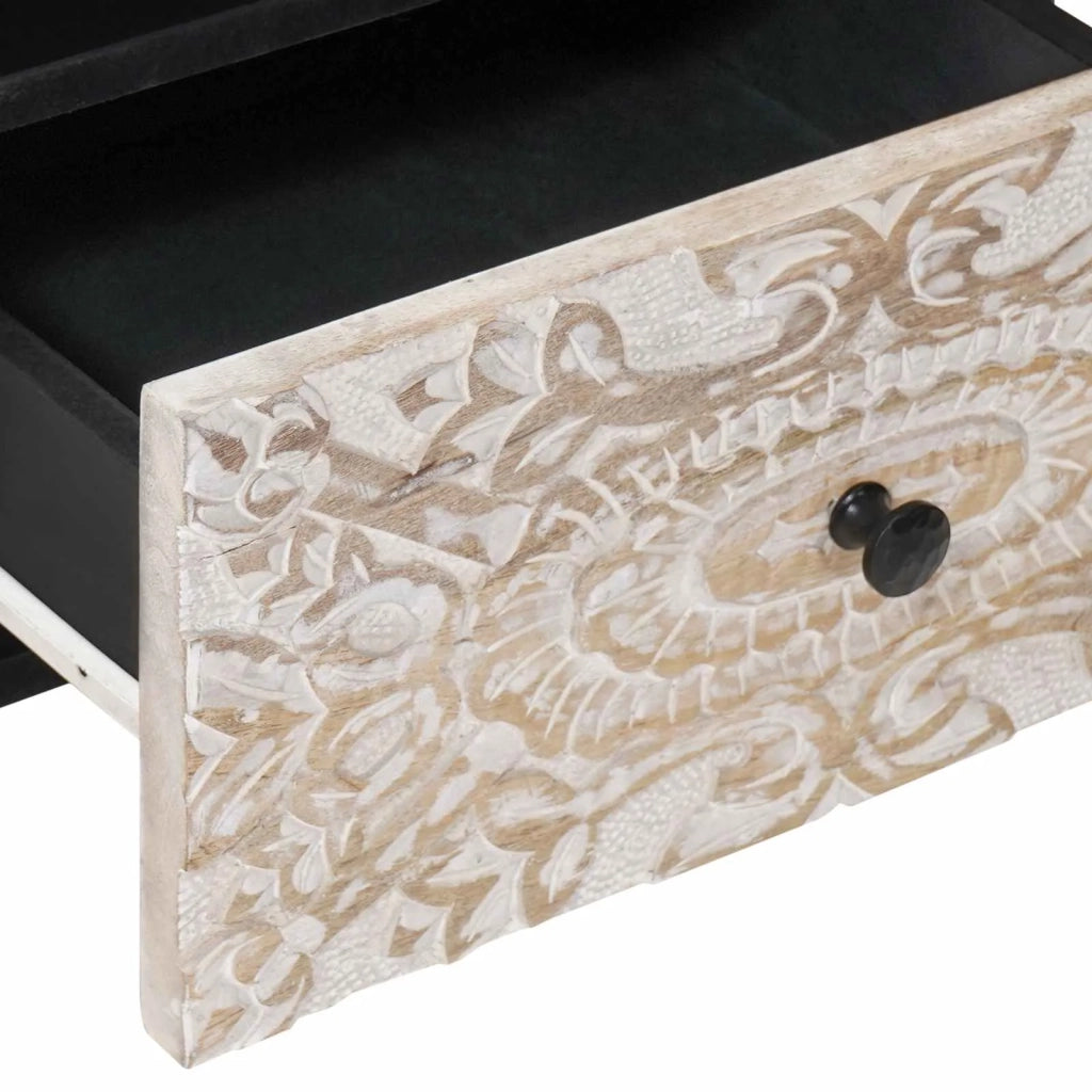 Mobiletto da Letto con cassetto Bianco 40 x 33 x 46 cm 4018374