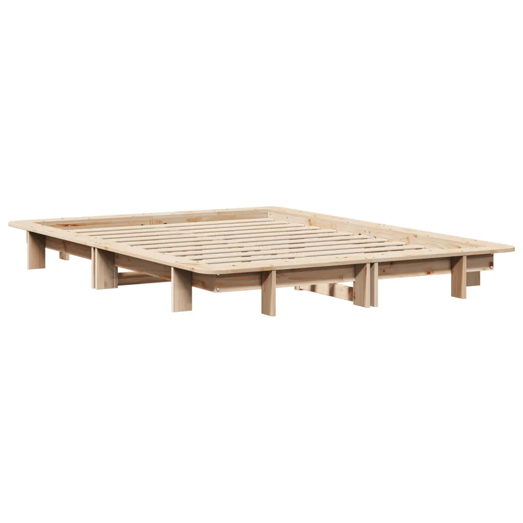 Letto matrimoniale | Letto per adulti | Letto senza Materasso 120x200 cm in Legno Massello di Pino