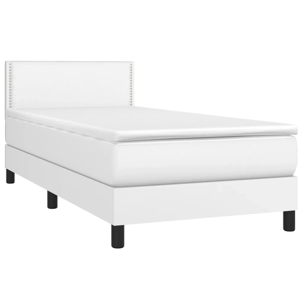 Giroletto Molle con Materasso e LED-Struttura Letto con LED Bianco 100x200cm Similpelle
