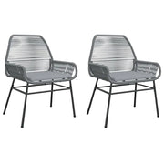 Sedie da Giardino 2 pz | Sedie da Esterno con Cuscini Grigio in Polyrattan