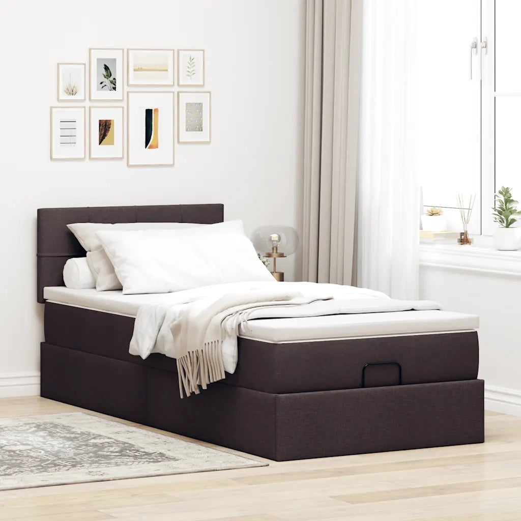 Struttura Letto Pouf con Materasso 90x190 cm in Tessuto 3311424