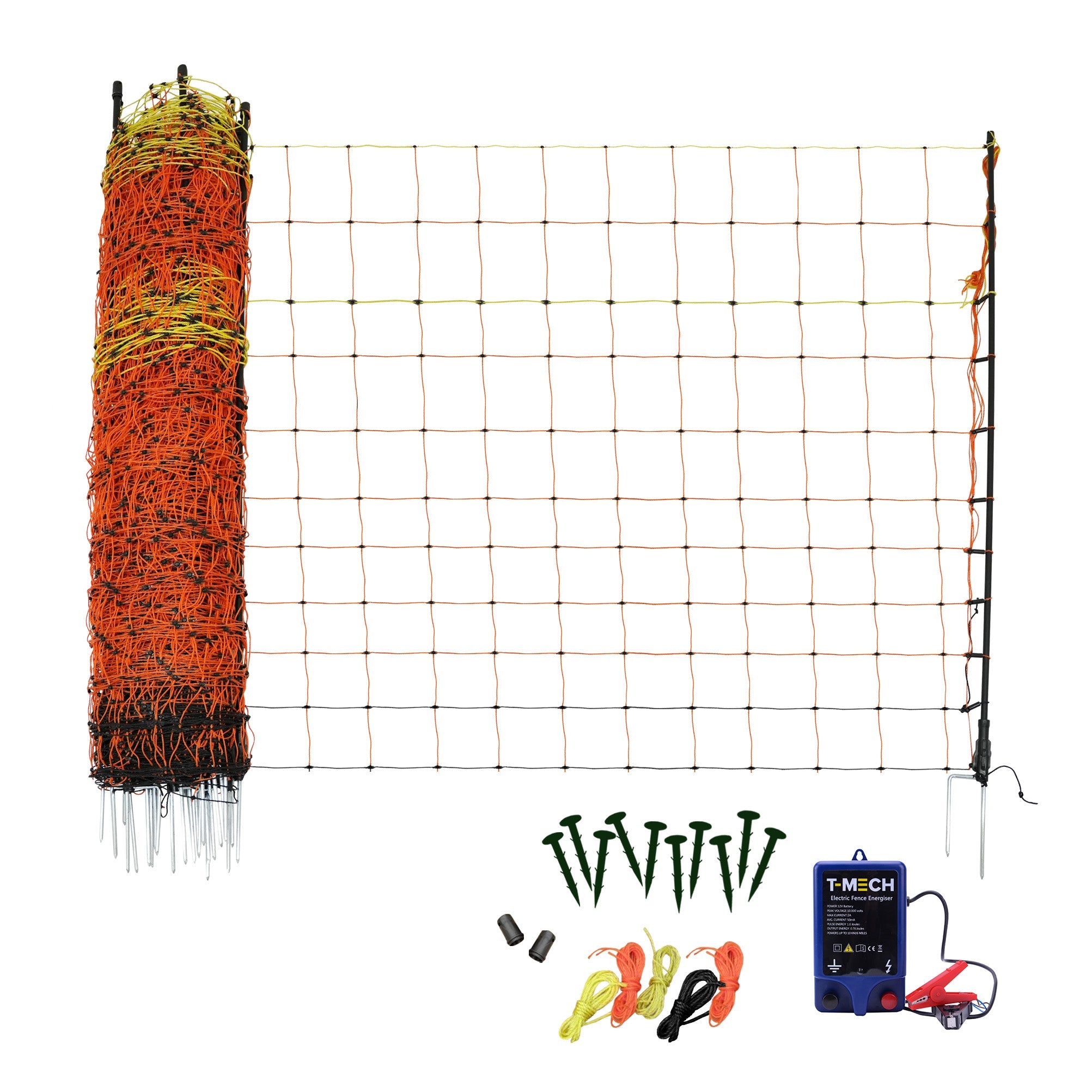 Energizzatore Recinzione & Rete per Pollame 50m - Maglia Alta 120cm con Pali