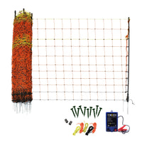 Energizzatore Recinzione & Rete per Pollame 50m - Maglia Alta 120cm con Pali