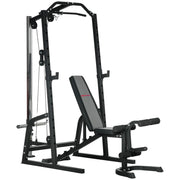 Torre di Potenza Multifunzione con Panca Addominali ¨C zephmum ¨C Nero, 152x105x212cm