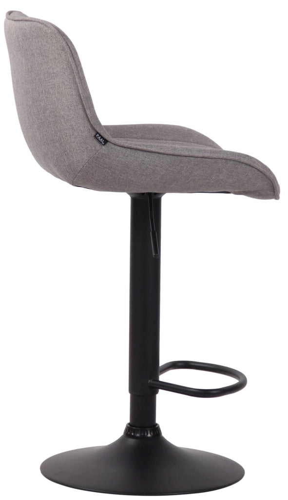 Set di 2 sgabelli da bar Lentini in tessuto grigio,nero