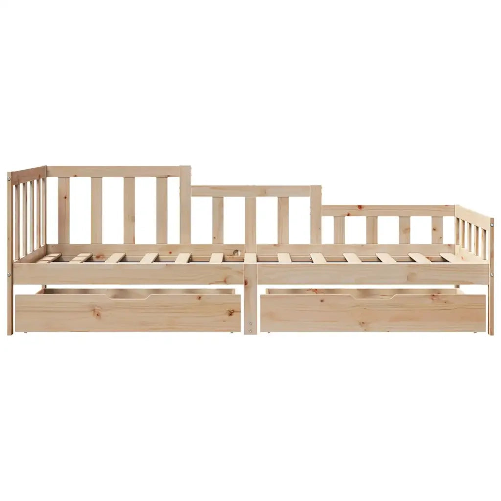 Dormeuse con Cassetti 90x190 cm in Legno Massello Pino 3302102