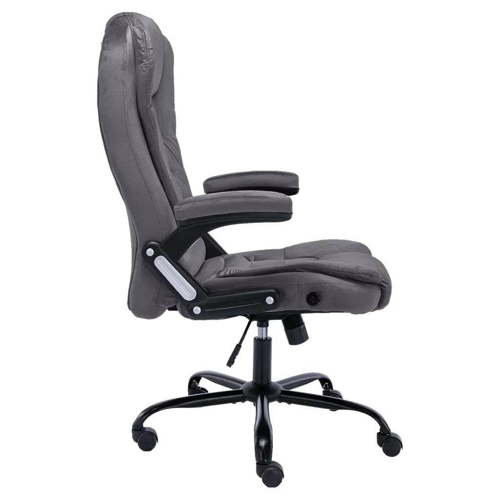 Sedia da Ufficio | Sedia da Gaming Grigio Scuro in Velluto