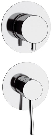 Rubinetto doccia con deviatore a 4 posizioni su doppia piastra serie minimal