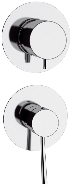 Rubinetto doccia con deviatore a 4 posizioni su doppia piastra serie minimal