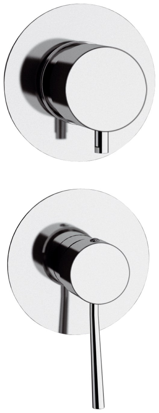 Rubinetto doccia con deviatore a 4 posizioni su doppia piastra serie minimal