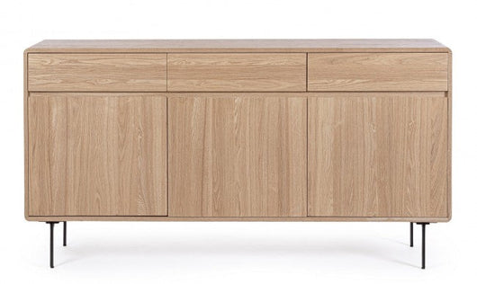 Credenza 3 Ante 3 Cassetti 160x40x85,5 cm Widald in Legno Naturale