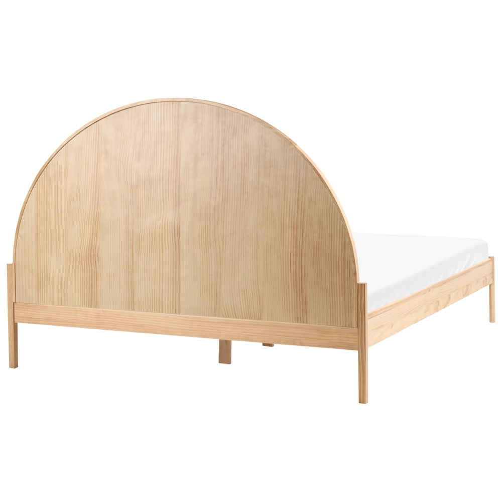 Letto in legno di pino marrone chiaro con rete da 180 x 200 cm finitura naturale stile scandinavo