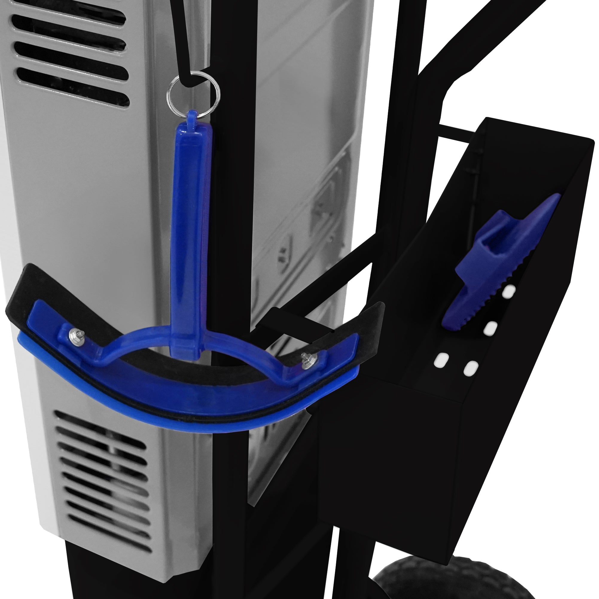 Doccia portatile per cavalli con carrello nero, serbatoio 18L, tubo 10m.