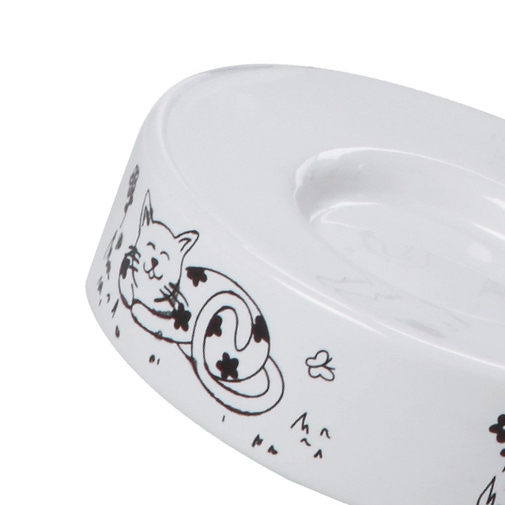 Porta sapone serie fibi in ceramica bianco decorato