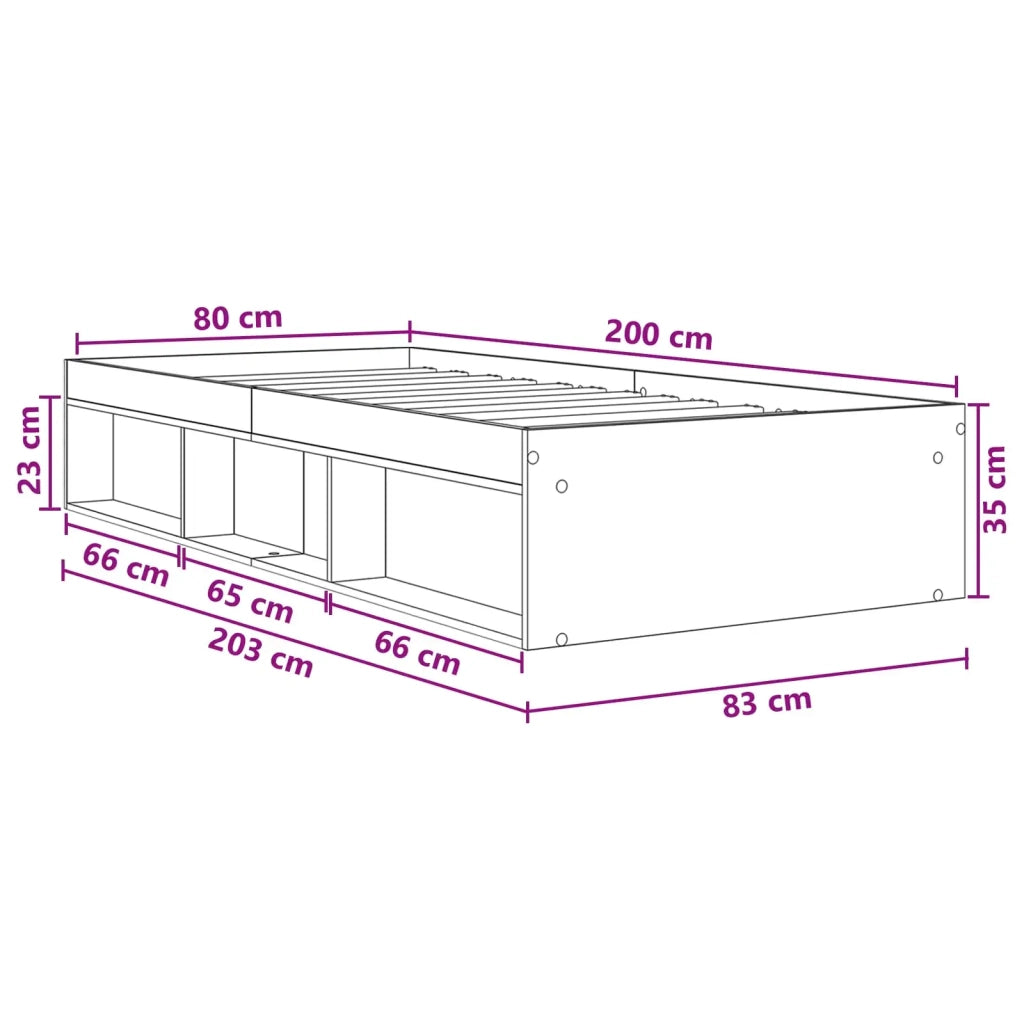 Telaio del letto con storage Rovere Sonoma 80 x 200 cm 3429518