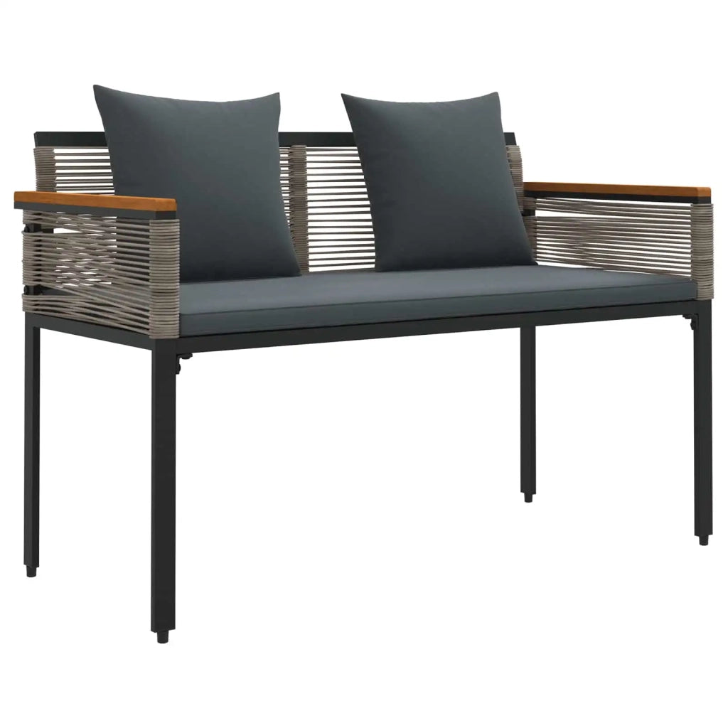 Panchina da esterno Grigio e Grigio Scuro 117 x 54 x 74.5 cm
