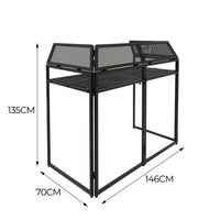 Booth DJ Professionale Pieghevole con Ripiano per Mixer, Coperture e Borsa