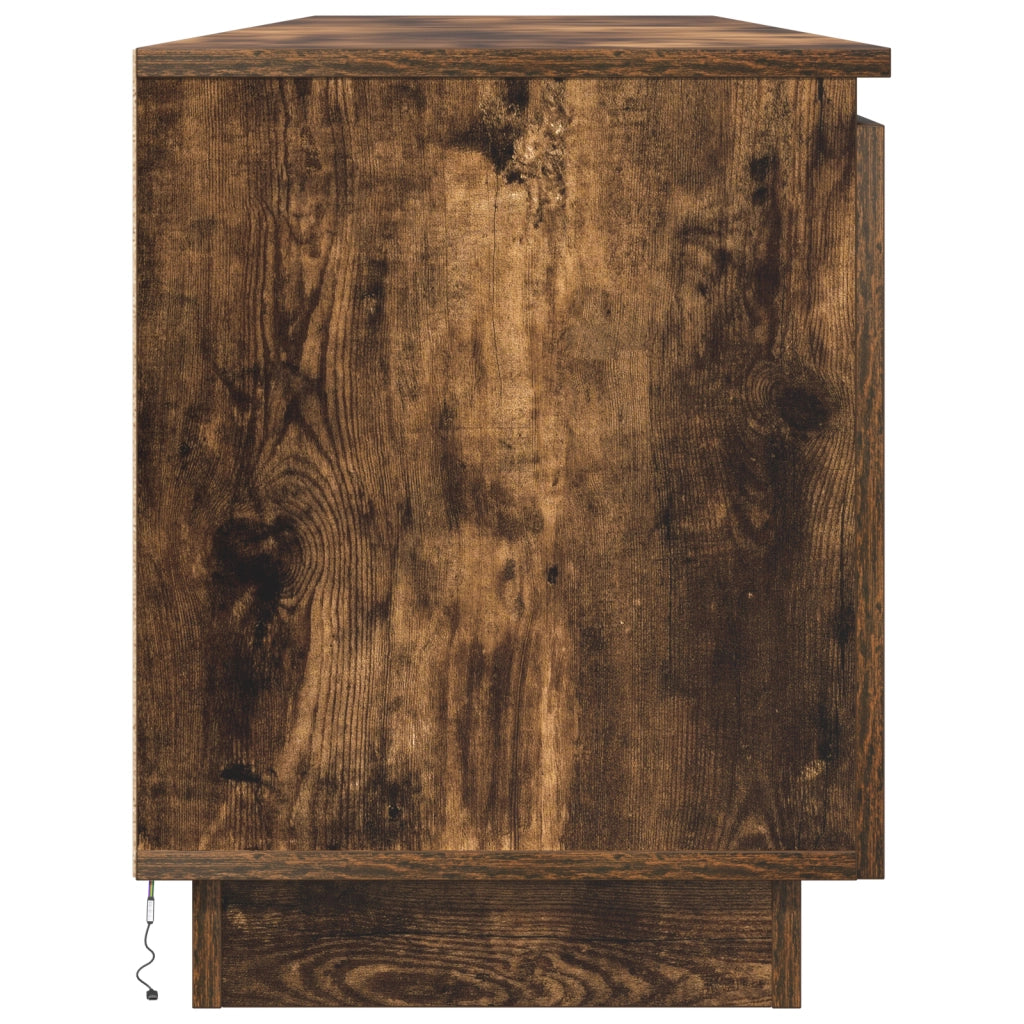 Mobile TV con LED Rovere Affumicato 180x38x49 cm Legno Ingegnerizzato