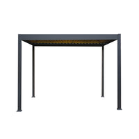 Pergolato in alluminio 3x3m grigio con luci LED e tetto regolabile