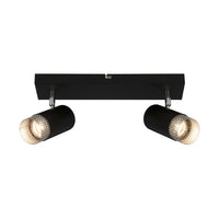 Spot Vintage Plek Metallo Cromo Opaco 2 Luci Gu10