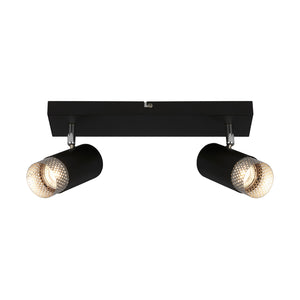 Spot Vintage Plek Metallo Cromo Opaco 2 Luci Gu10