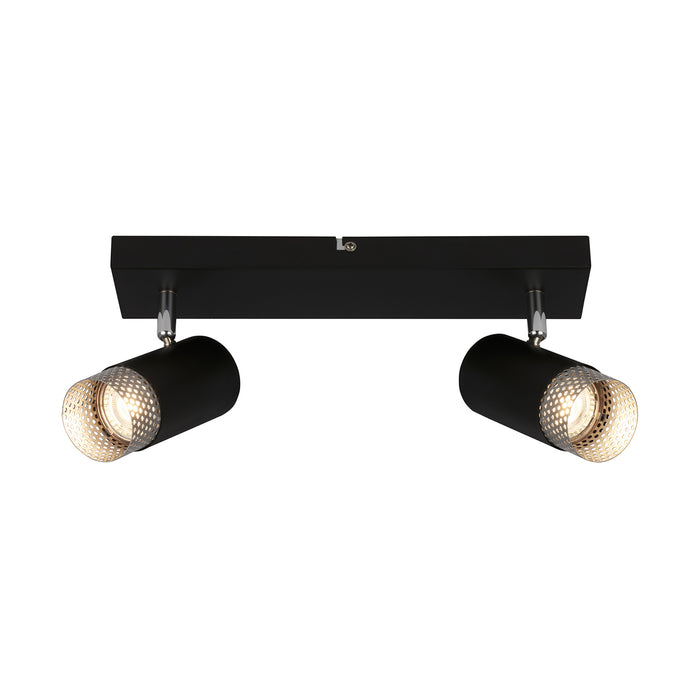 Spot Vintage Plek Metallo Cromo Opaco 2 Luci Gu10