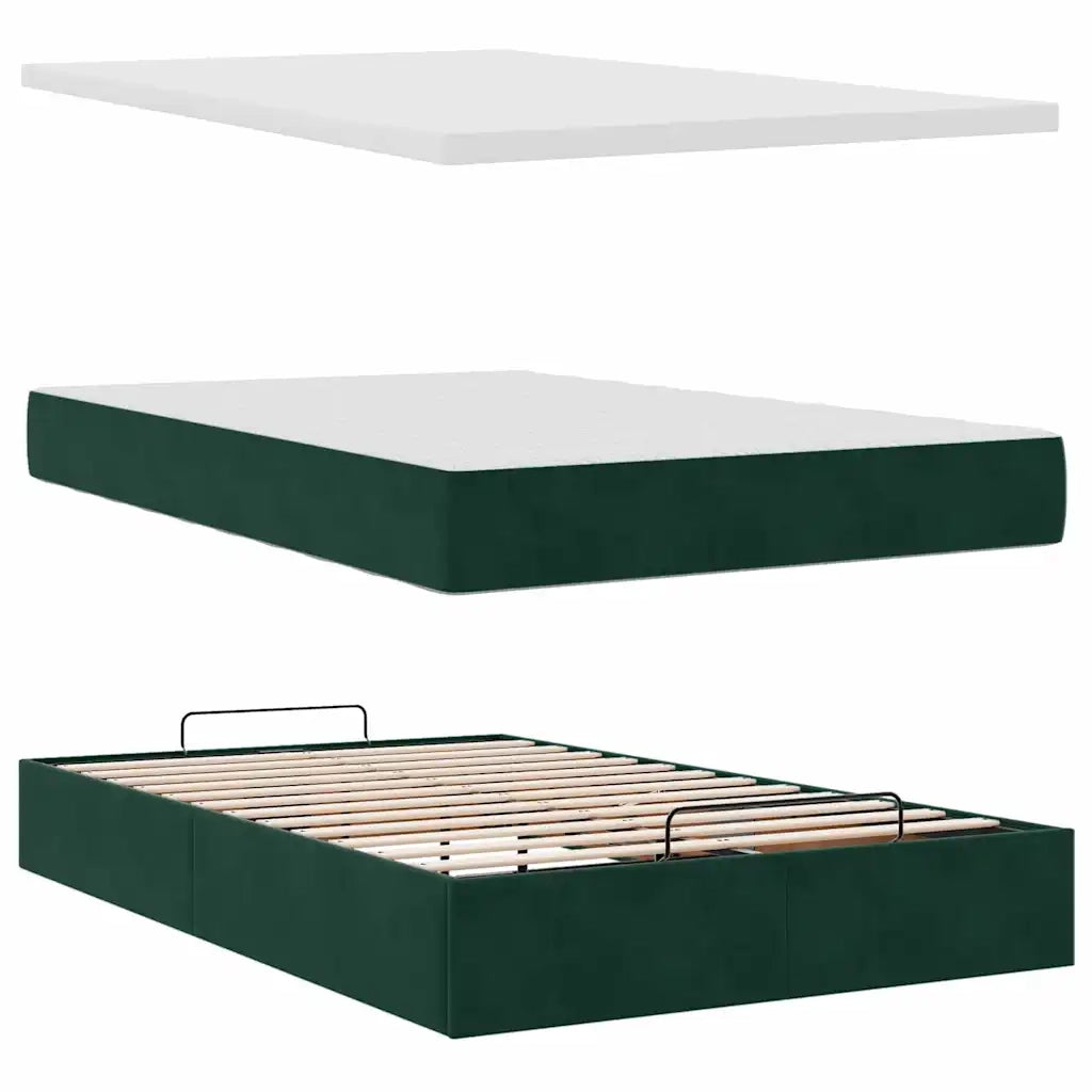 Struttura Letto Pouf con Materasso 120x200 cm Velluto 3312689