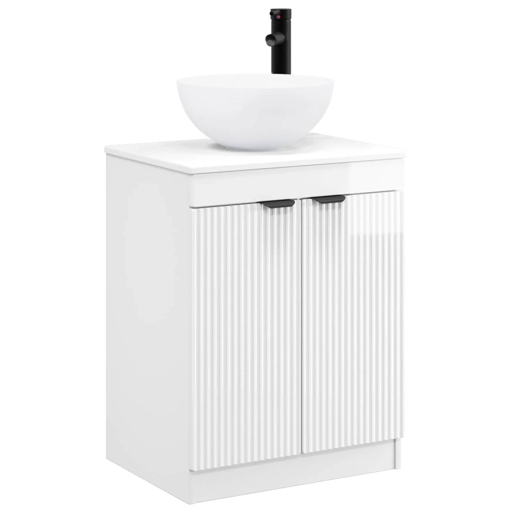 Set di mobili per il bagno Bianco Lucido Legno ingegnerizzato 3404208