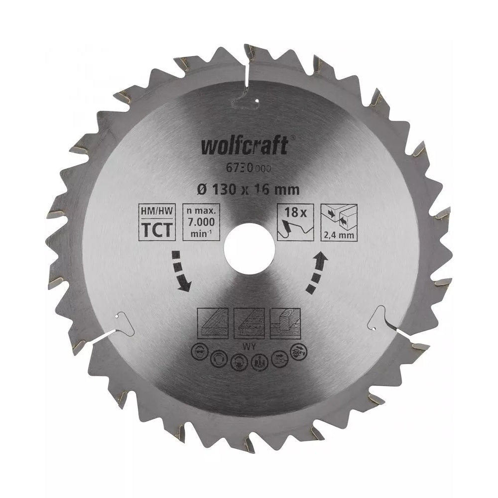 LAMA 18 DENTI SEGA D.130MM FORO 16MM LEGNO