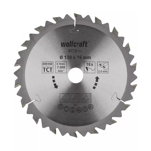 LAMA 18 DENTI SEGA D.130MM FORO 16MM LEGNO