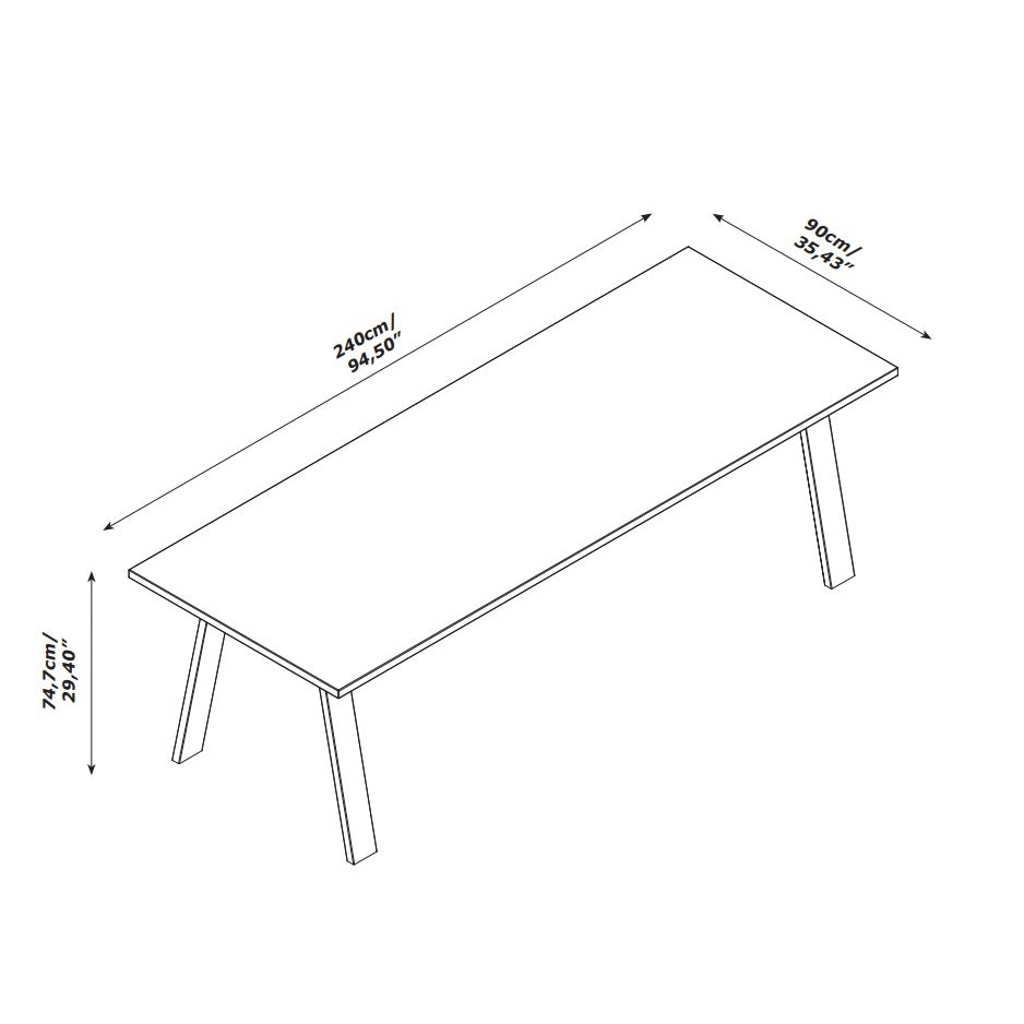 TAVOLO RIUNIONE DAVINCI 240X90XH75CM NOCE BRERA