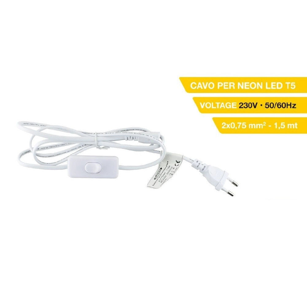 Trade Shop - Cavo Neon Jack 3 Pin Con Spina Interruttore Cavetto Sottopensile Led 150cm S-t5 -