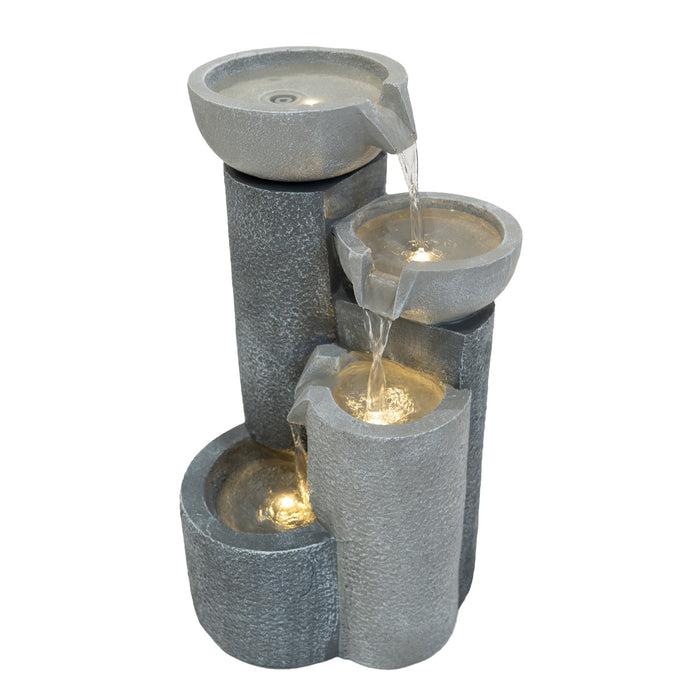 Fontana da Giardino Elettrica con LED e Cascata – Tranquil Tiers