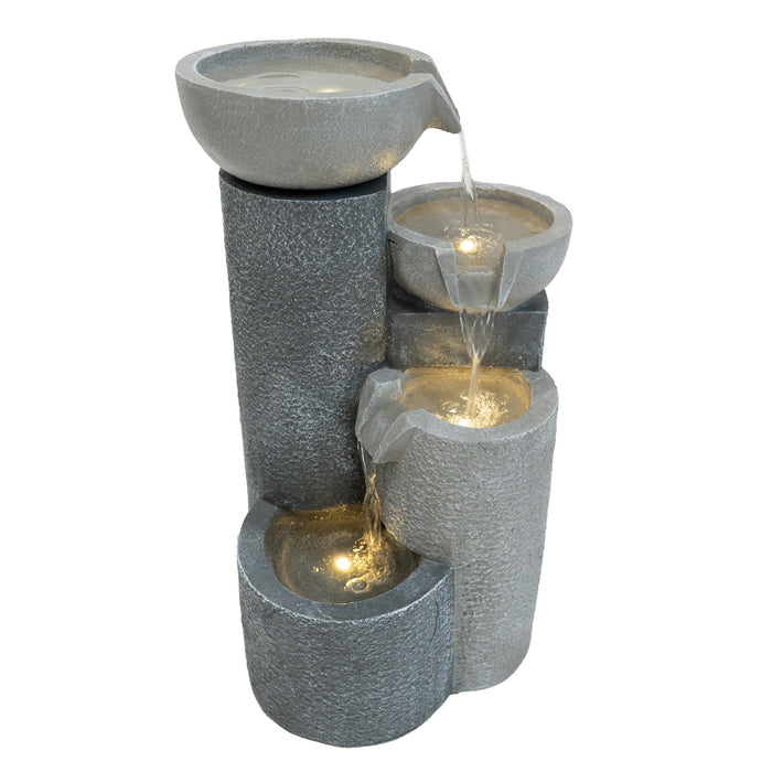 Fontana da Giardino Elettrica con LED e Cascata – Tranquil Tiers