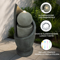 Fontana da Giardino Elettrica con LED e Cascata – Zen Cascade