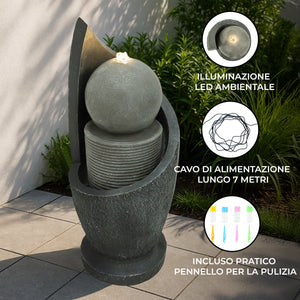 Fontana da Giardino Elettrica con LED e Cascata – Zen Cascade