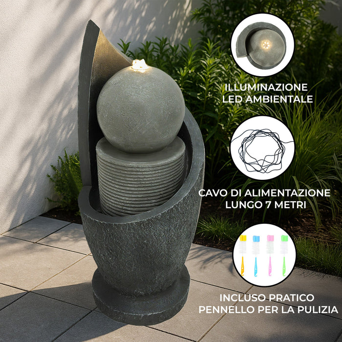 Fontana da Giardino Elettrica con LED e Cascata – Zen Cascade
