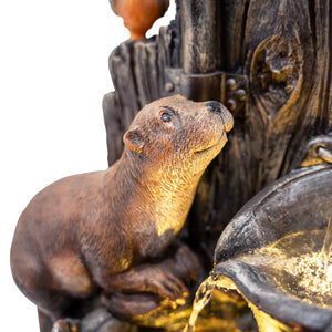 Fontana da Giardino Elettrica con LED e Cascata – Otter Oasis