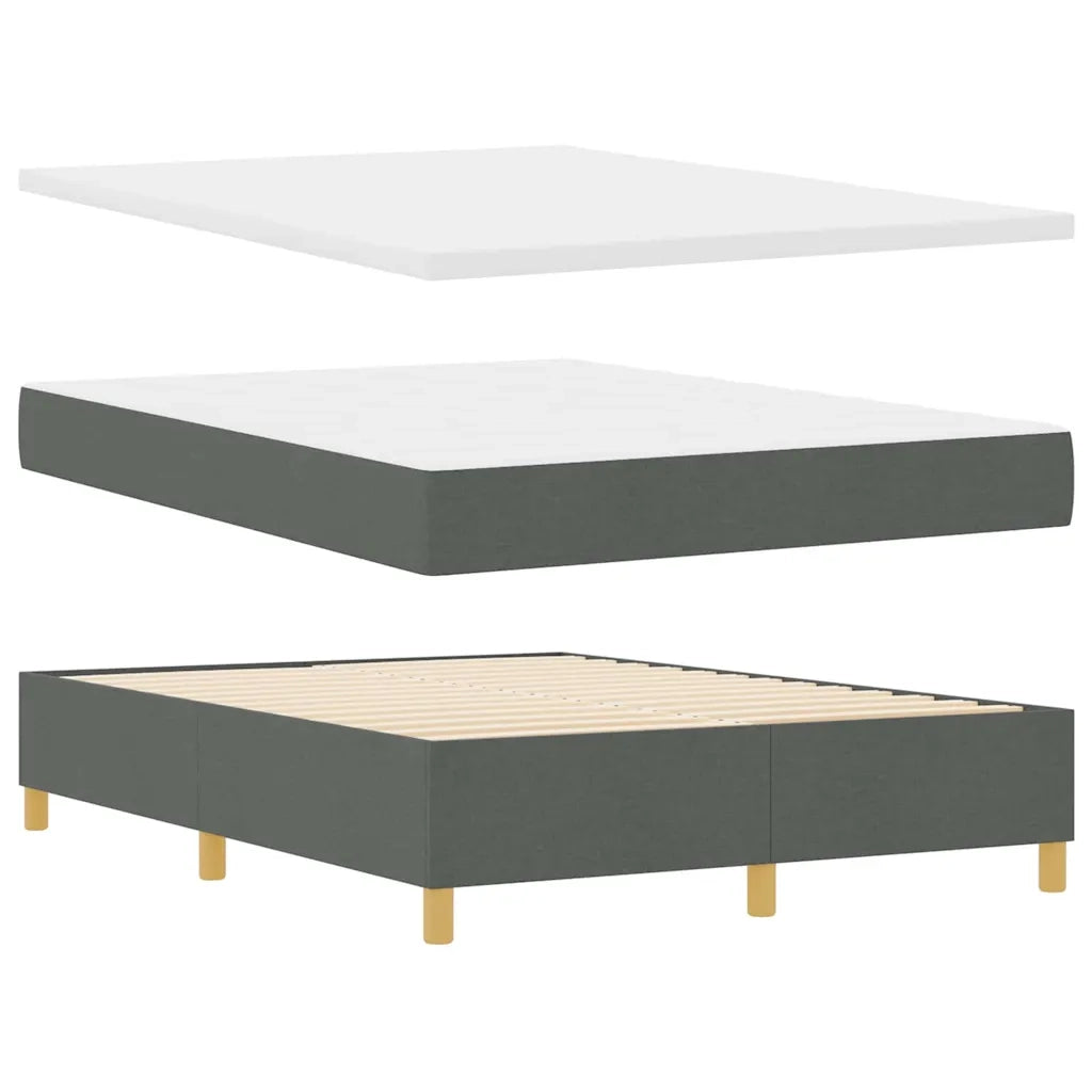 Letto a molle con materasso Grigio 140 x 190 cm Tessuto