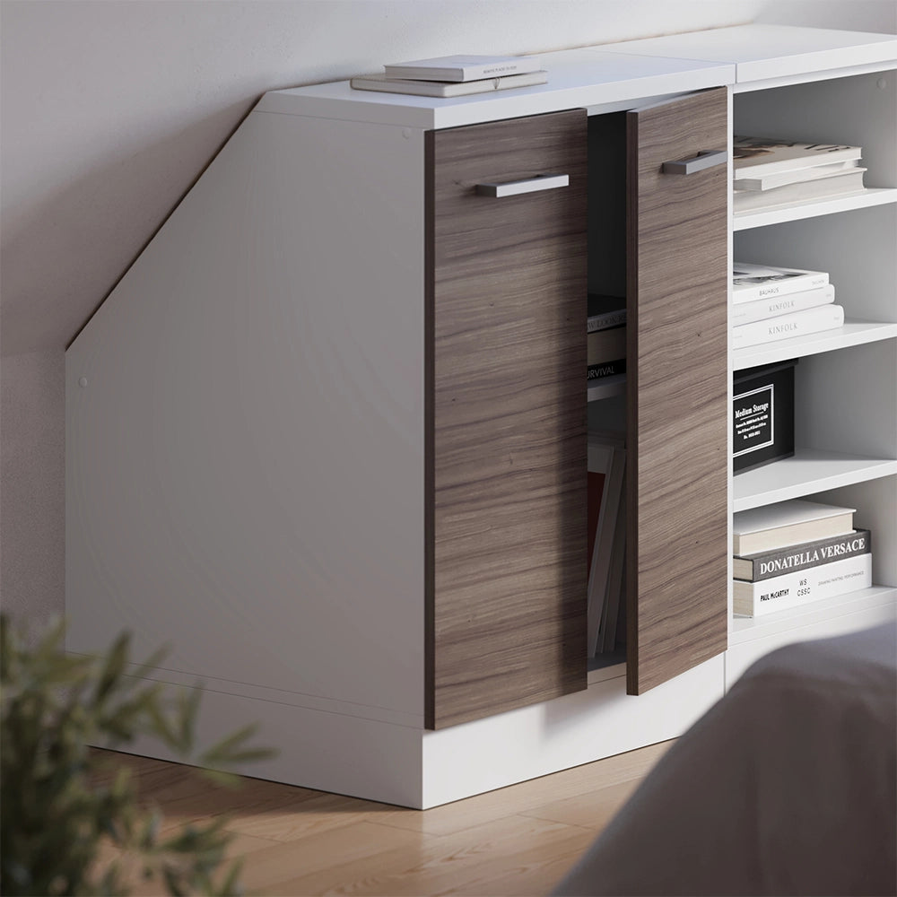 Mobile sottotetto Rion Grigio nobile/Bianco 60 x 83.8 cm con 2 porte, carcassa 60 cm profondità Vicco