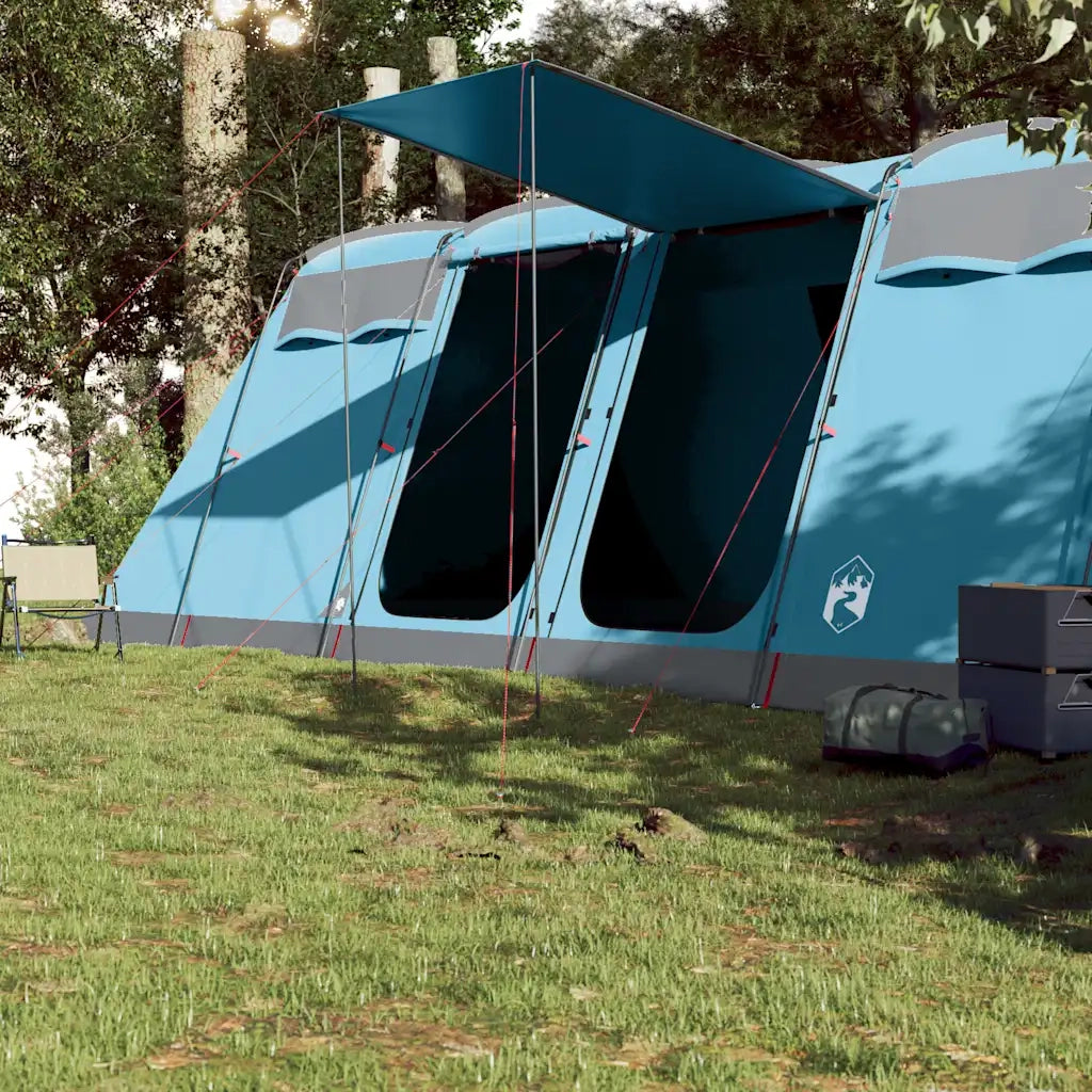 Tenda Familiare a Tunnel per 8 Persone-Tenda da campeggio Blu Impermeabile 497760