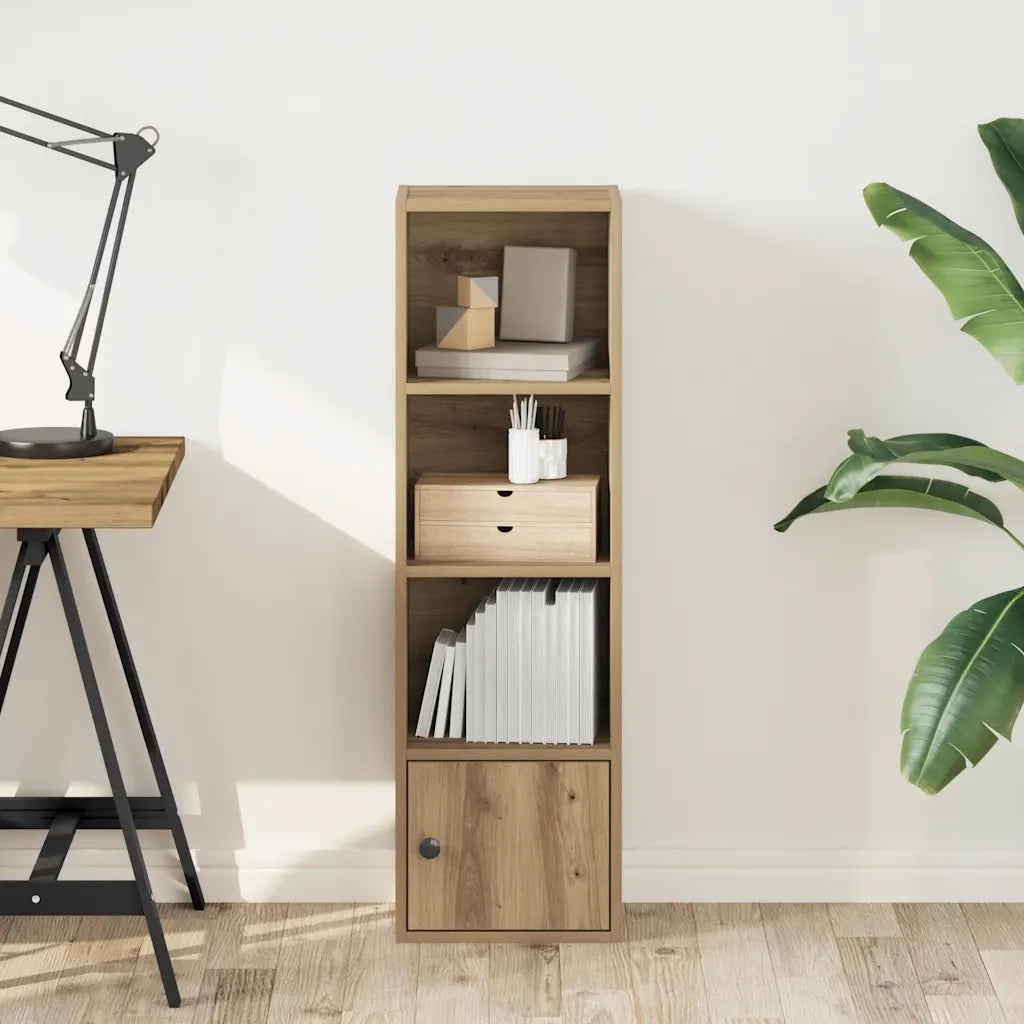 Libreria-Scaffale per Libri-Mobile di Stoccaggio Rovere Artigianale 31x24x102 cm in Legno Multistrato