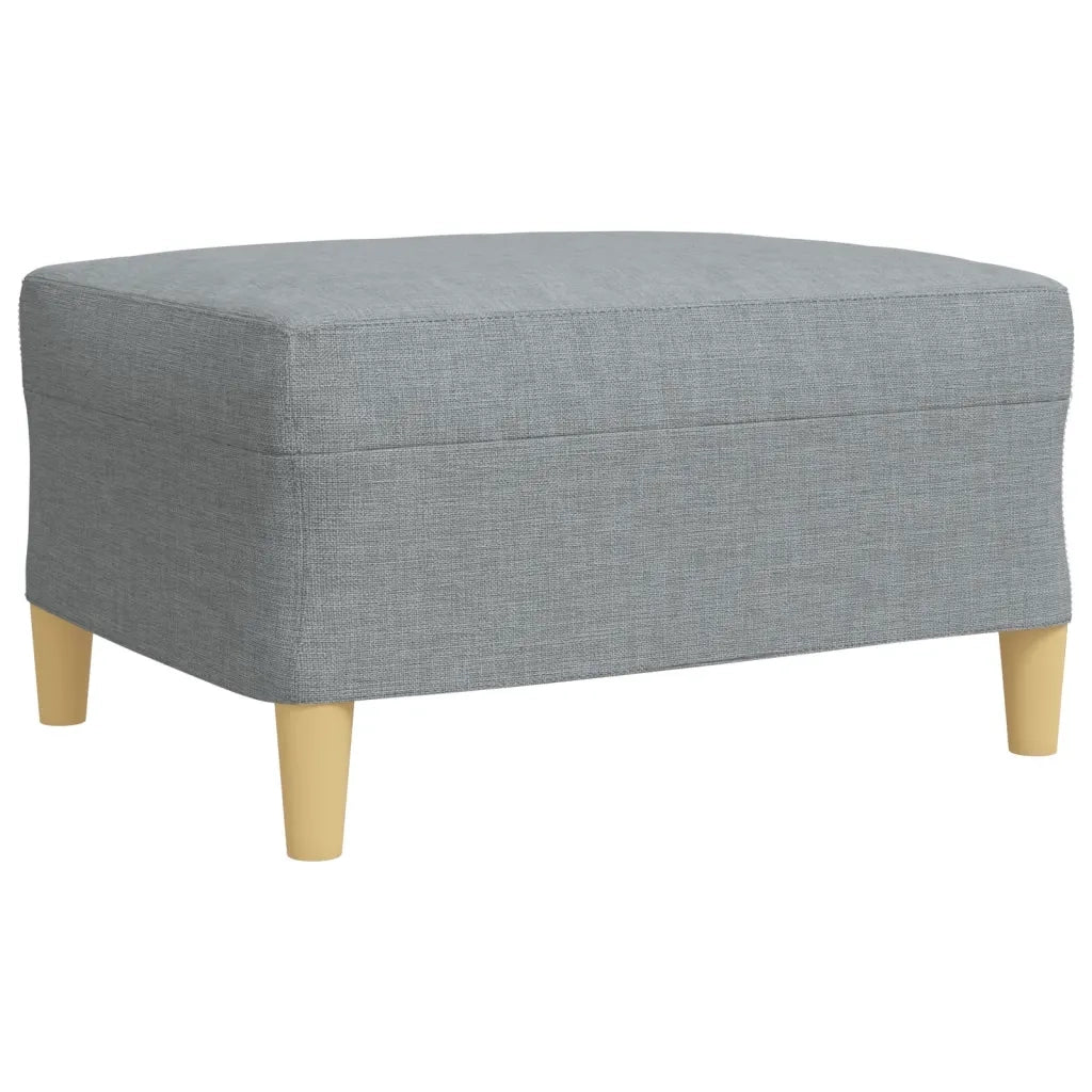 Set di Divani 4 pz con Poggiapiedi Grigio Chiaro in Tessuto