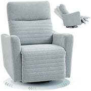 Poltrona Relax Reclinabile ¨C Xylo ¨C Tessuto Grigio-Blu con Poggiapiedi Girevole 360¡ã