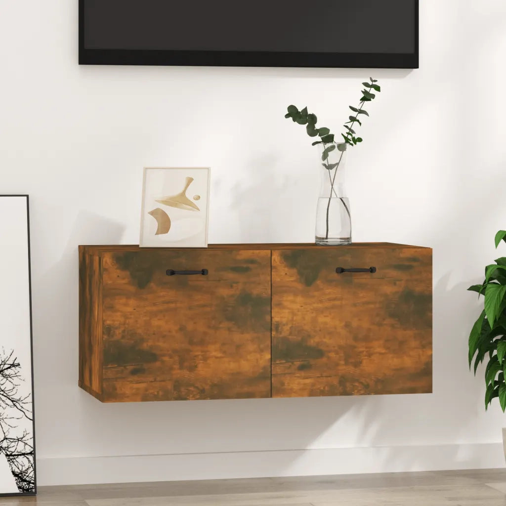 Mobile a Parete Rovere Fumo 80x36,5x35 cm in Legno Multistrato 817606