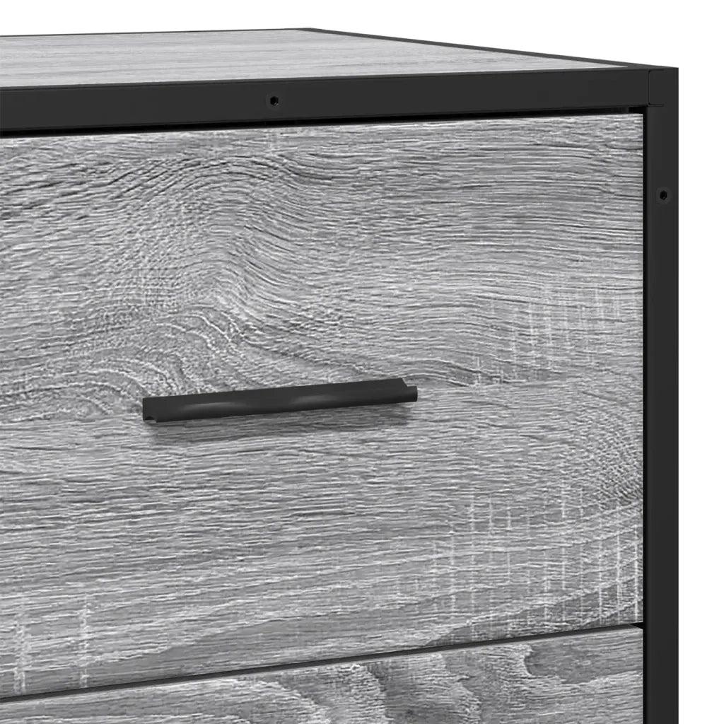 Credenza Grigio Sonoma 35,5x35x76 cm in Truciolato e Metallo 848947