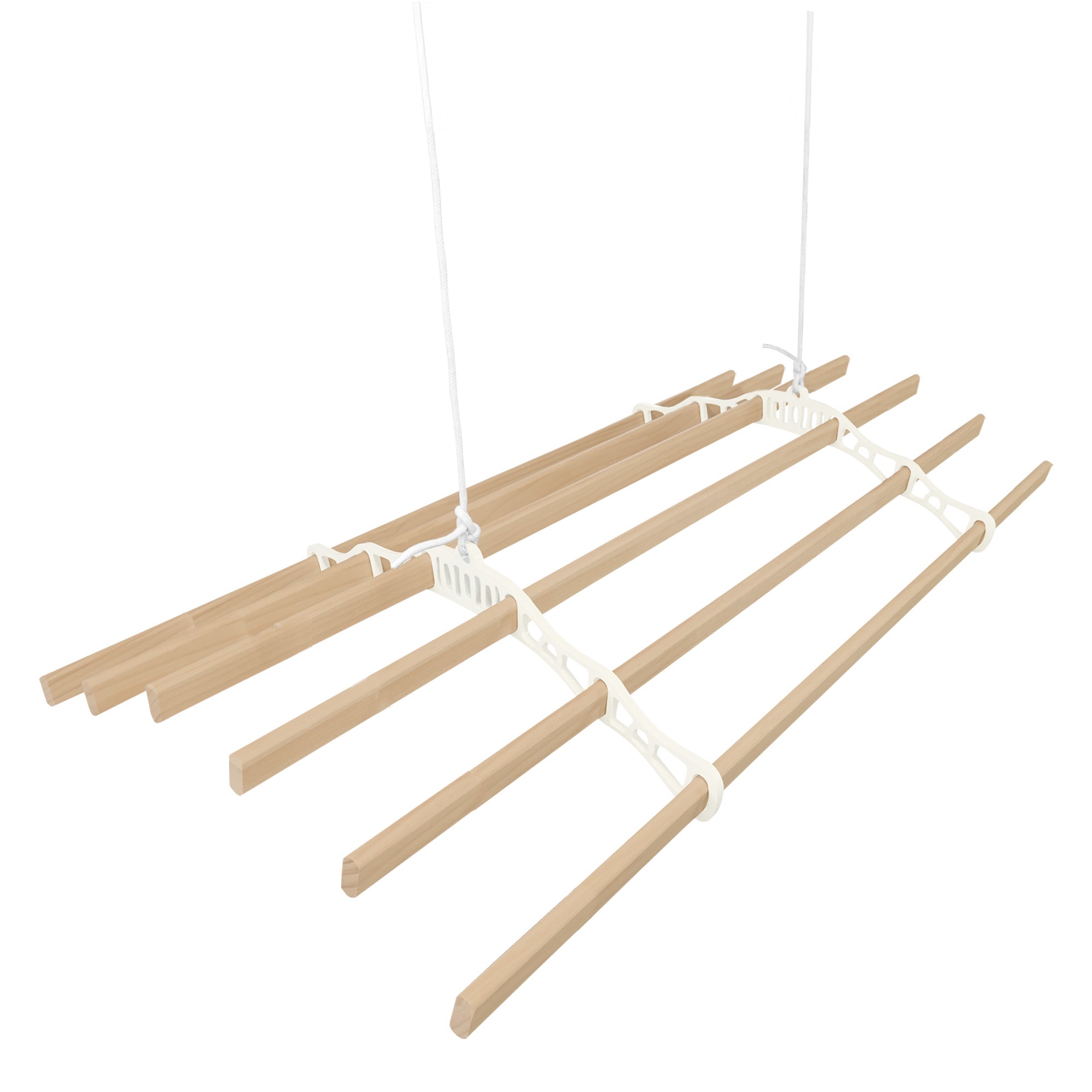 Stendibiancheria a Soffitto con Puleggia 6 Listelli 2.4m Avorio