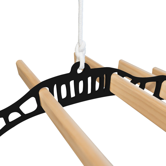 Stendibiancheria a Soffitto con Puleggia 6 Listelli 0,9m Nero