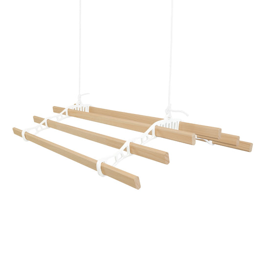 Stendibiancheria a Soffitto con Puleggia 6 Listelli 0,9m Bianco